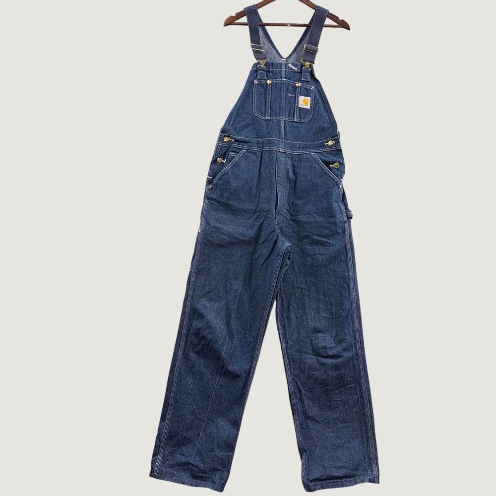Carhartt Mens R08 DNM Overalls Tag 34x32(36x31) Rib Workwear Carpenter Artist